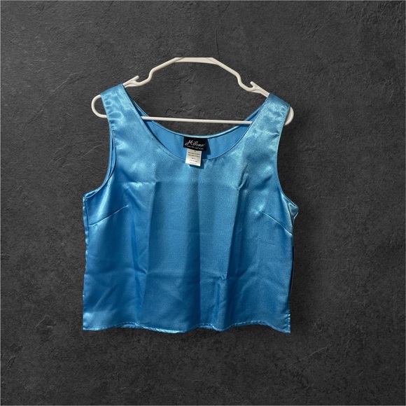 Milano Sky Blue Satin Top - Picture 1 of 4